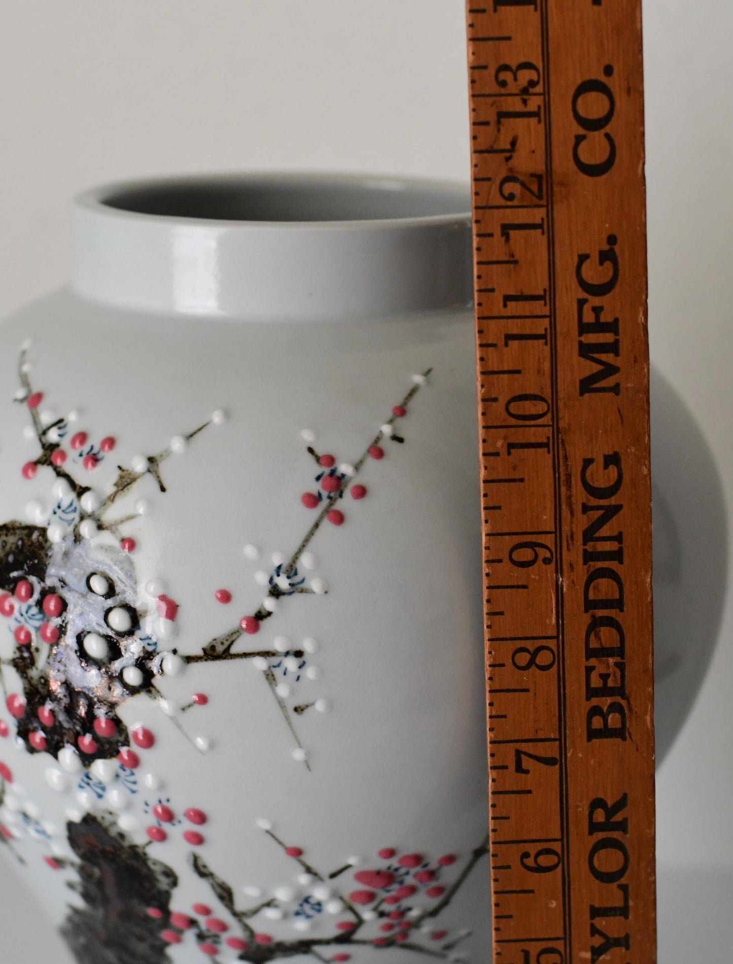 Vintage Japanese Porcelain Vase Hand painted Cherry Blossoms