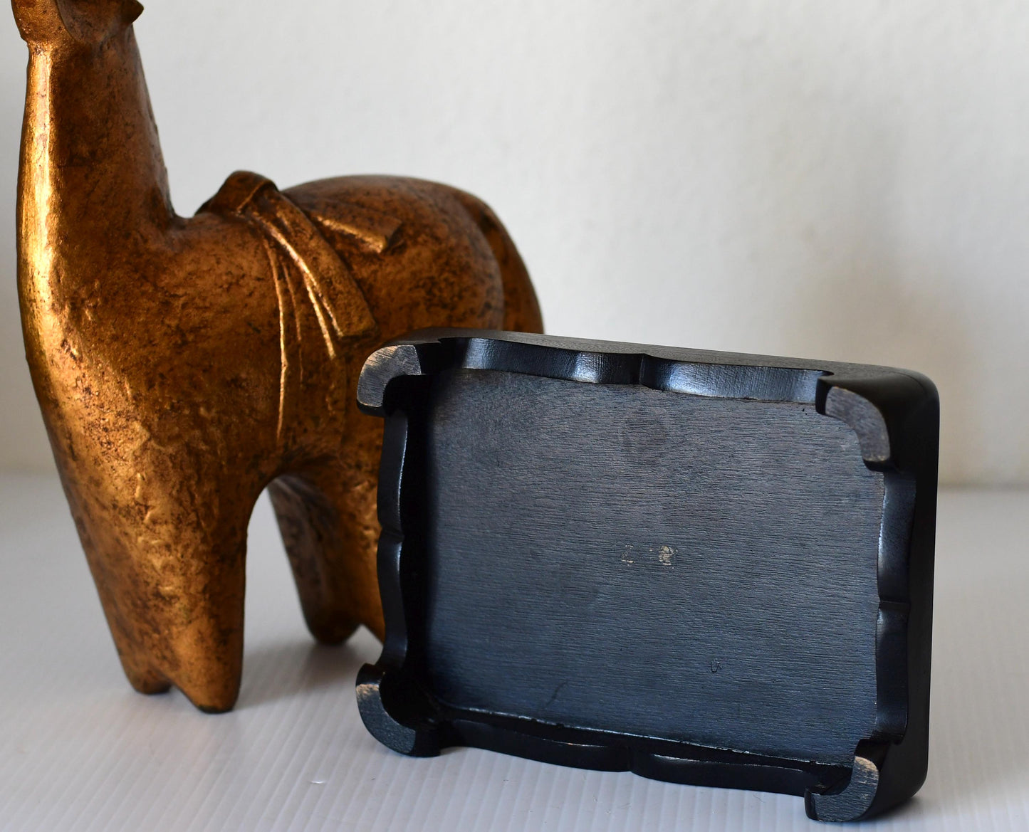 Vintage Gold Iron Horse Sculpture Zodiac Figurine Japanese Art