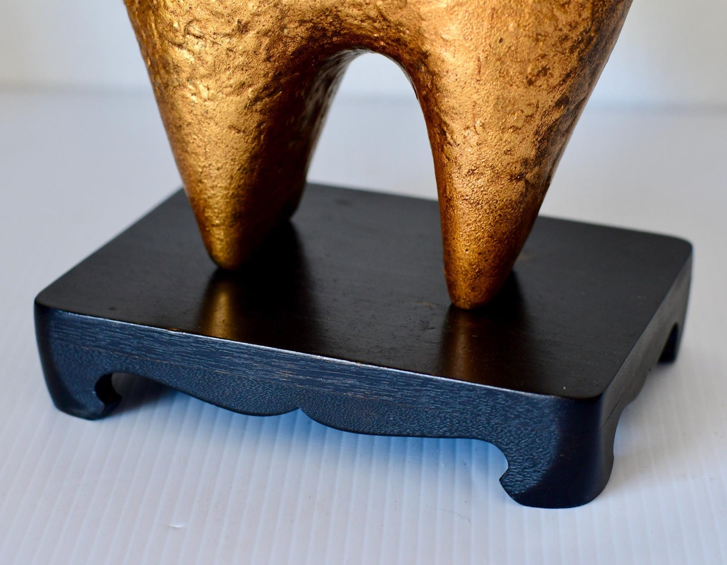 Vintage Gold Iron Horse Sculpture Zodiac Figurine Japanese Art