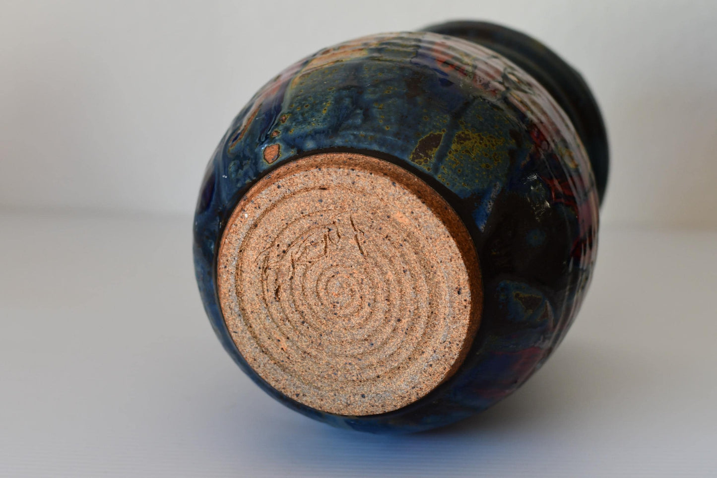 Vintage Mid Century Stoneware Studio Pottery Vase Signed