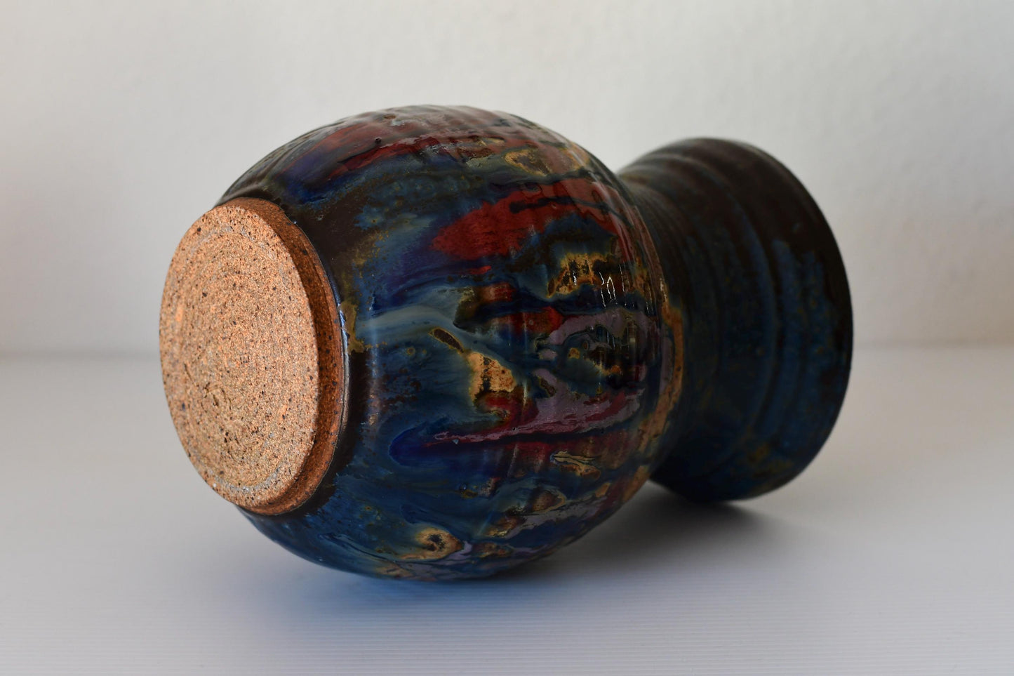 Vintage Mid Century Stoneware Studio Pottery Vase Signed