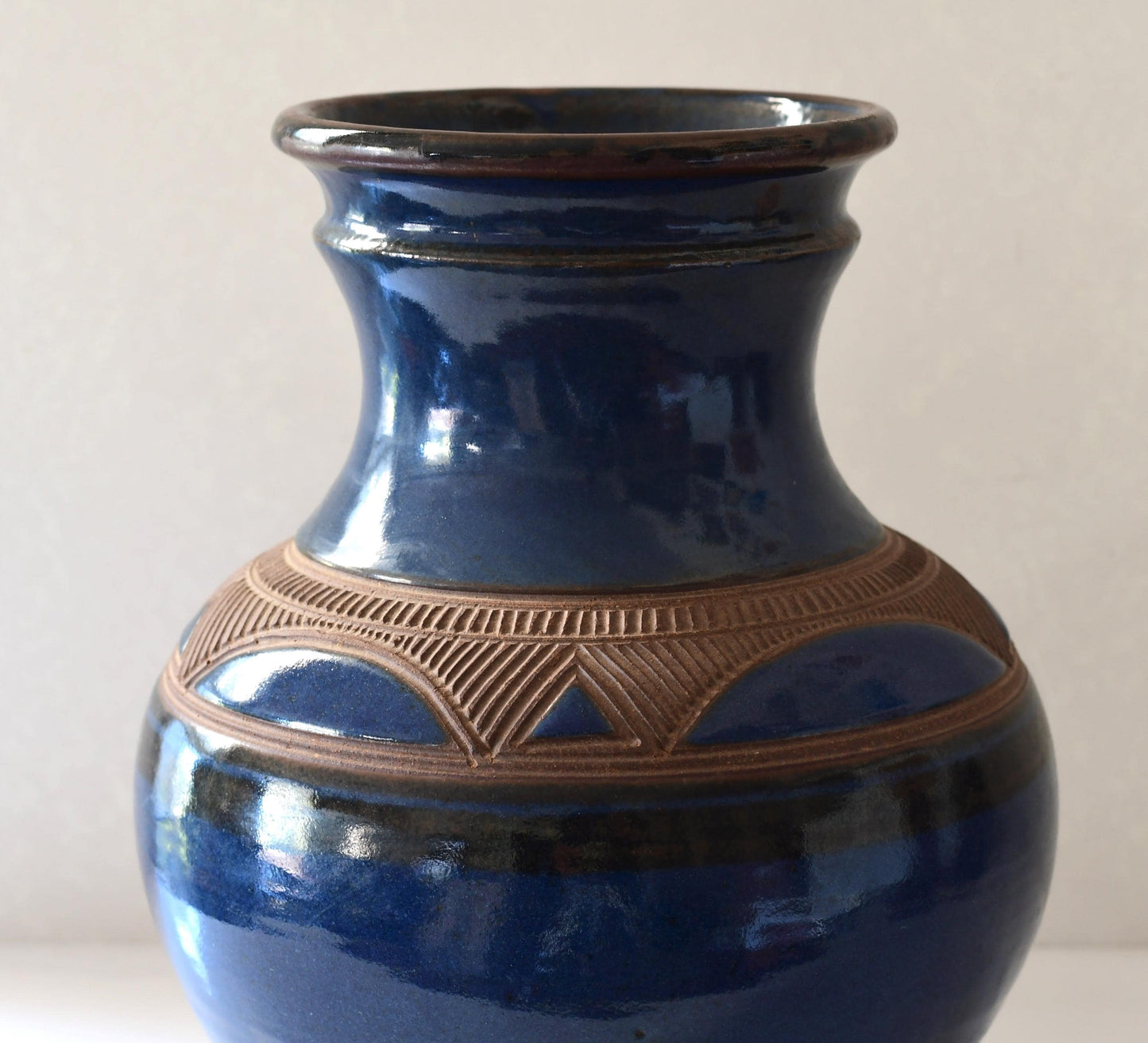 Vintage Maraba Art Pottery Vase By Ashihu Aliyu Nigeria 13” Tall