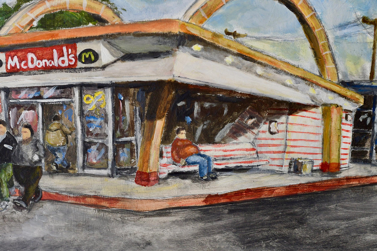 Original Contemporary Pop Art McDonald’s Painting By Alex B Americana