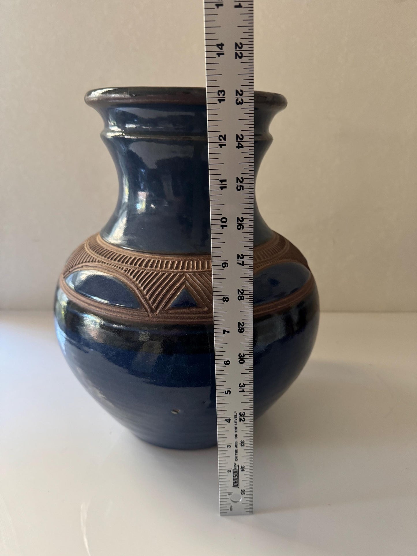 Vintage Maraba Art Pottery Vase By Ashihu Aliyu Nigeria 13” Tall