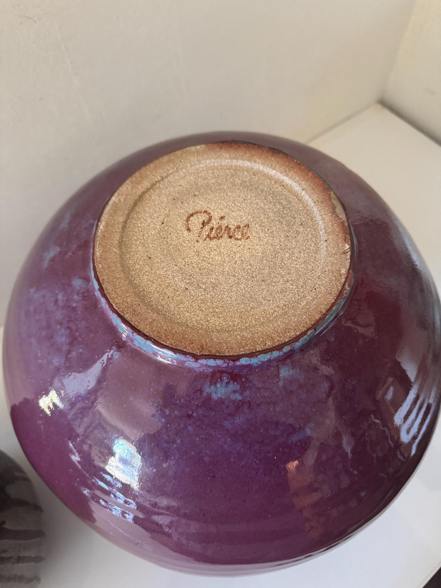 Signed Studio Pottery Vase by Pierce - Post Modern Decor