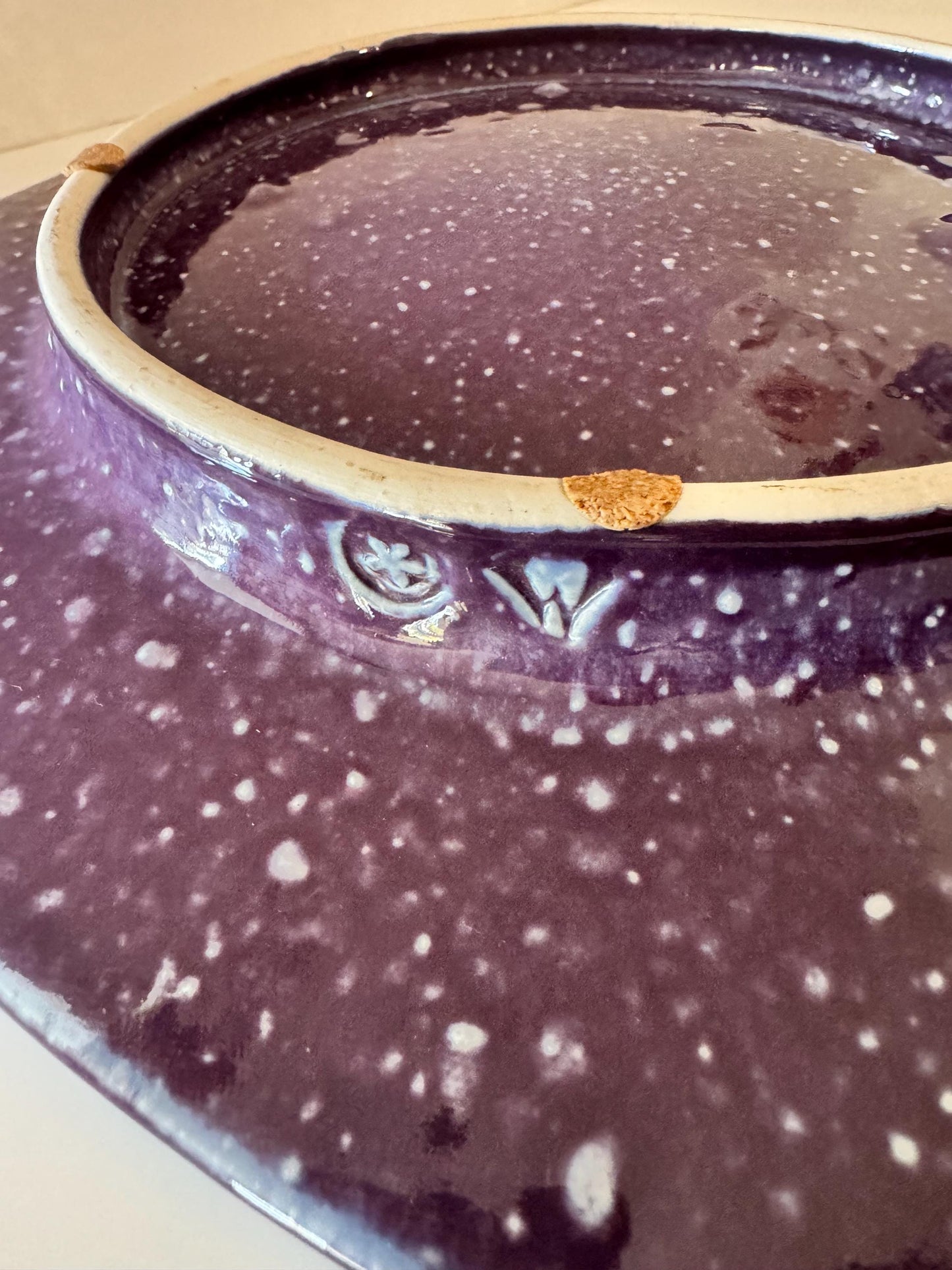 Vintage Handmade Studio Pottery Art Platter Plate Signed 15” Square