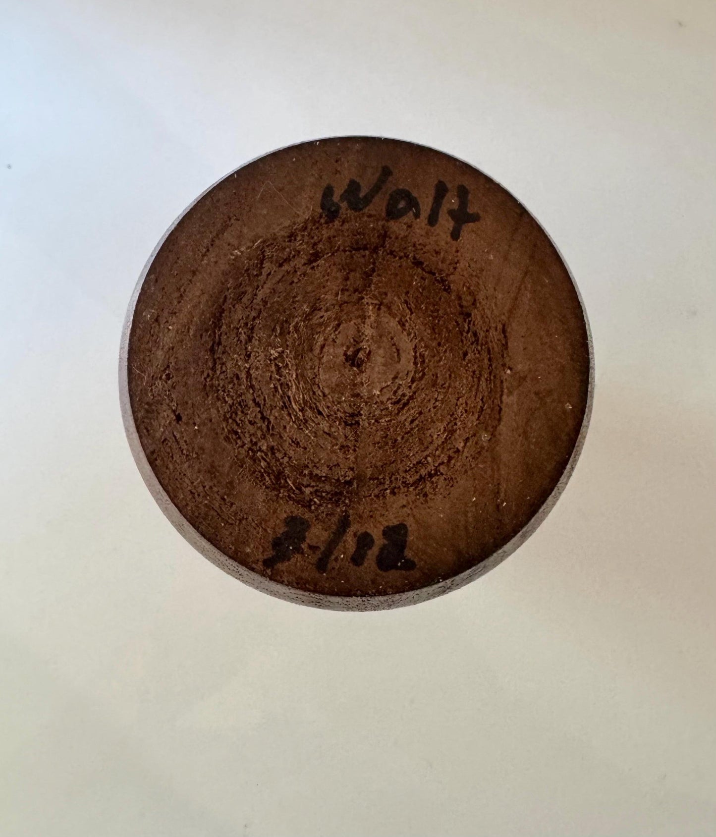 Vintage Mahogany Inlay Handmade Wood Flower Vase Signed Walt