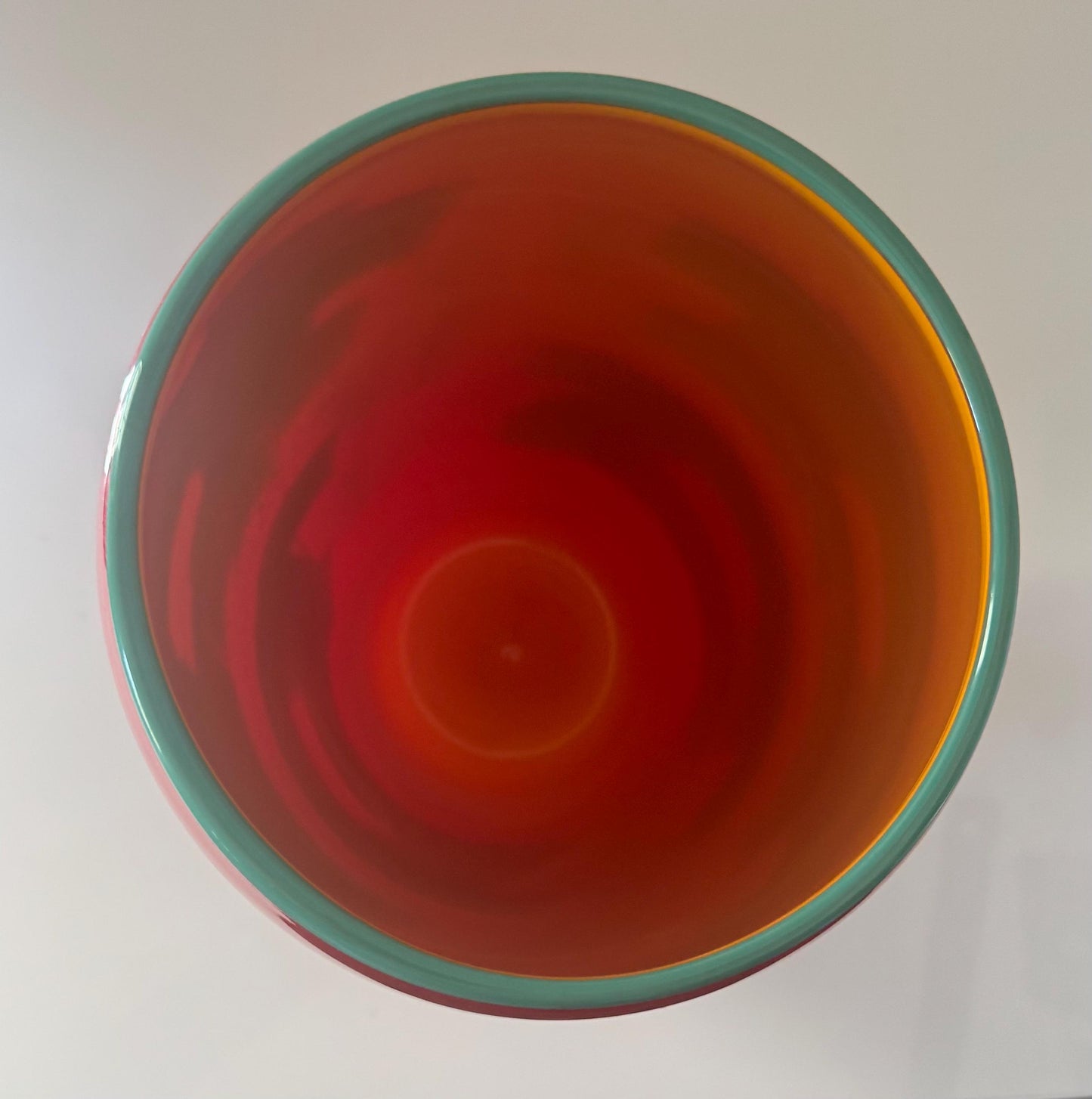 Michael Sosin Signed Kanji Red Art Glass Vase 1998