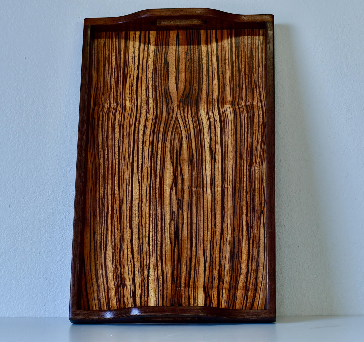 Vintage Exotic Zebra Wood Serving Tray 24 X 13