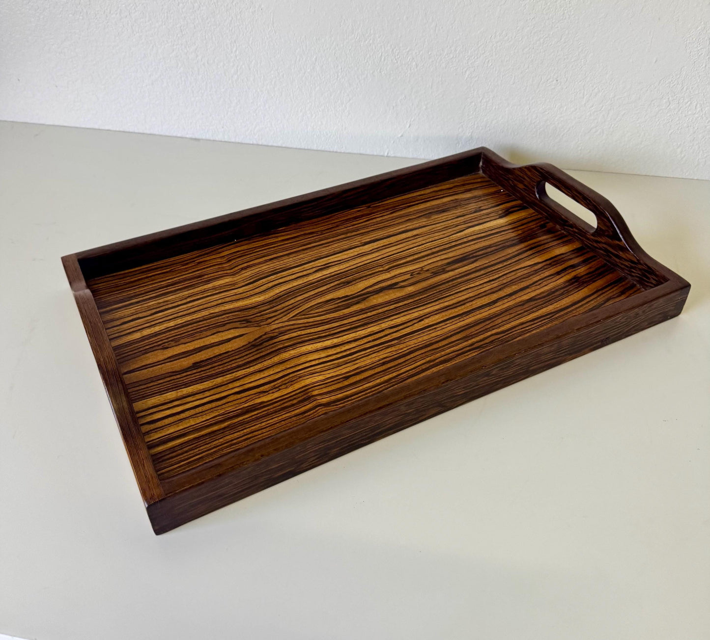 Vintage Exotic Zebra Wood Serving Tray 24 X 13