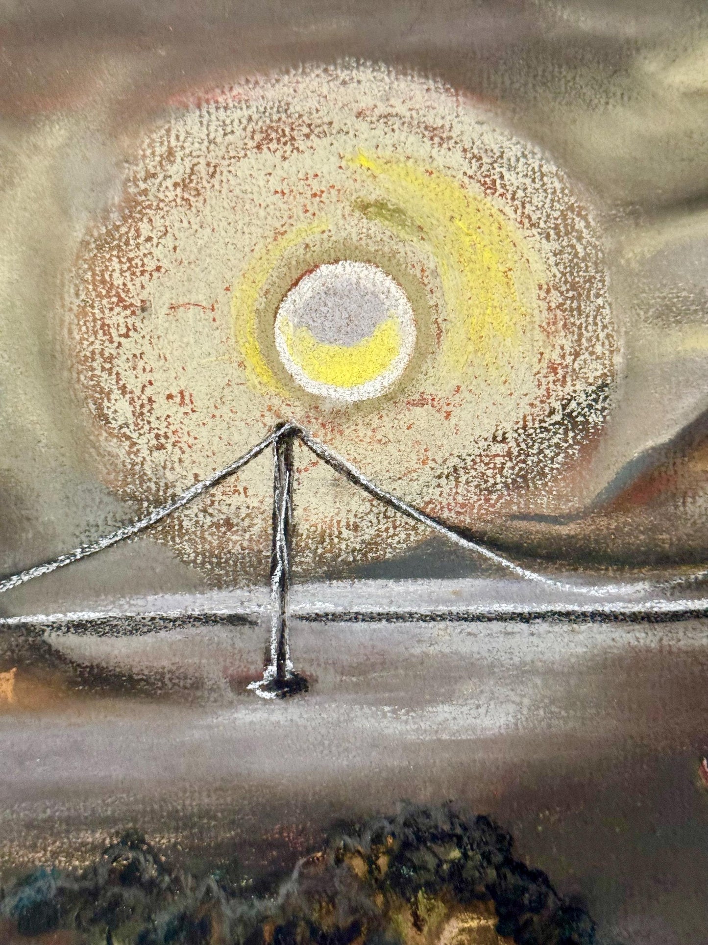 Original Marion Osborn Cunningham Pastel Painting Of San Francisco Bay
