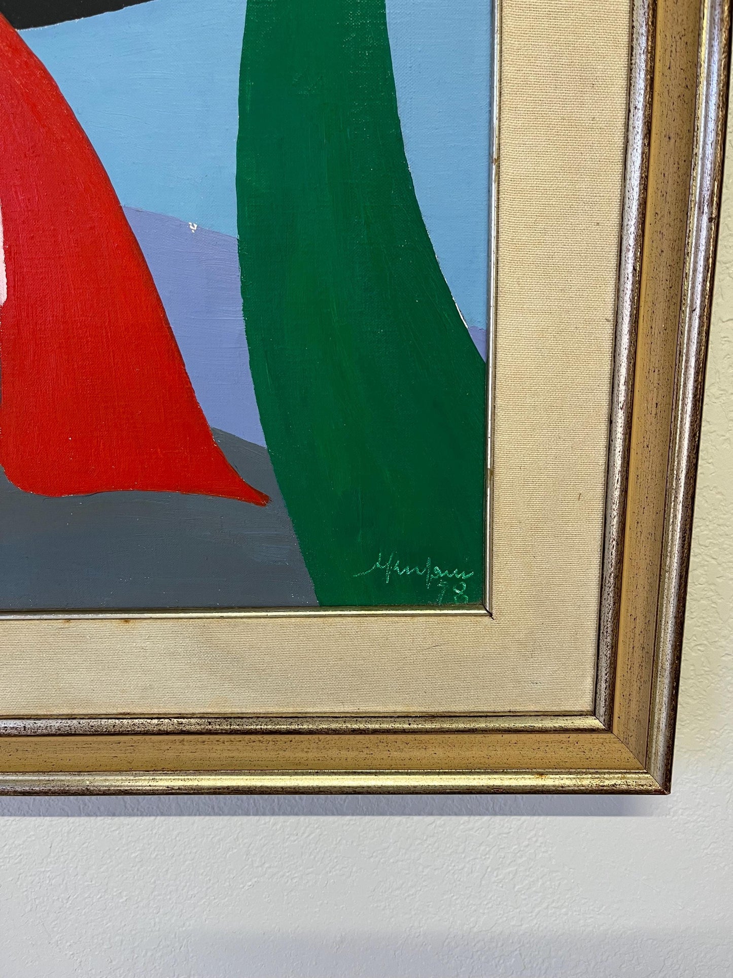 Original Amintore Fanfani Abstract Oil Painting Nativita Grande