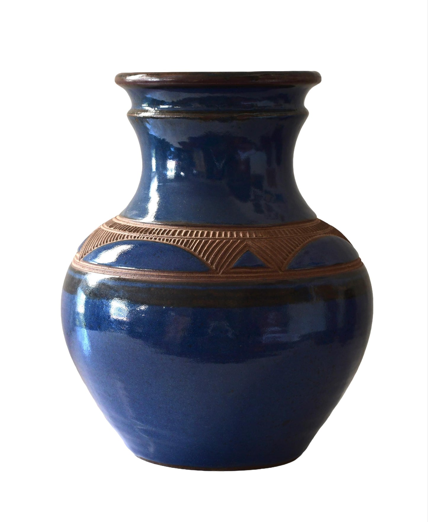 Vintage Maraba Art Pottery Vase By Ashihu Aliyu Nigeria 13” Tall