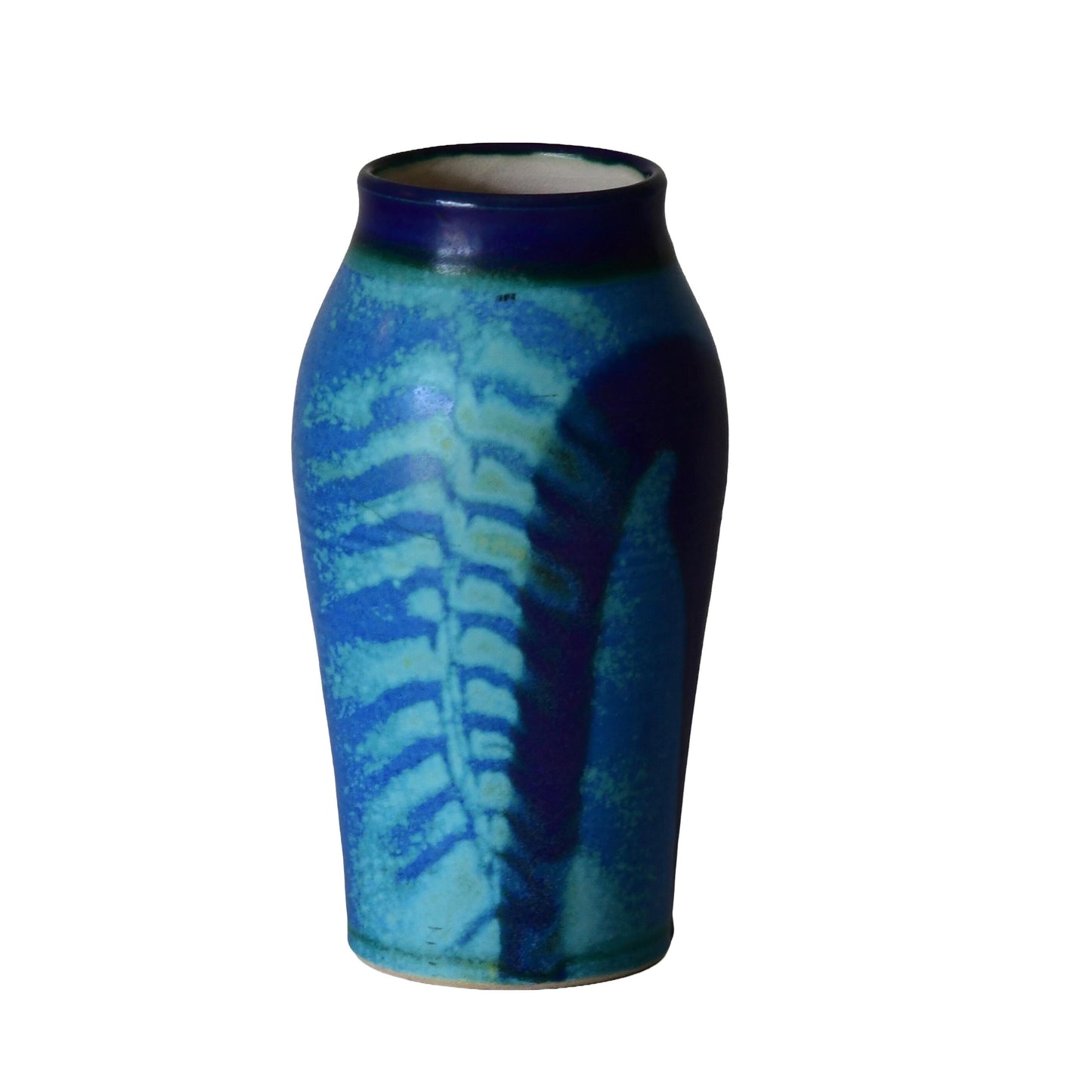 Vintage Blue Studio Pottery Vase Signed 8.75” Tall