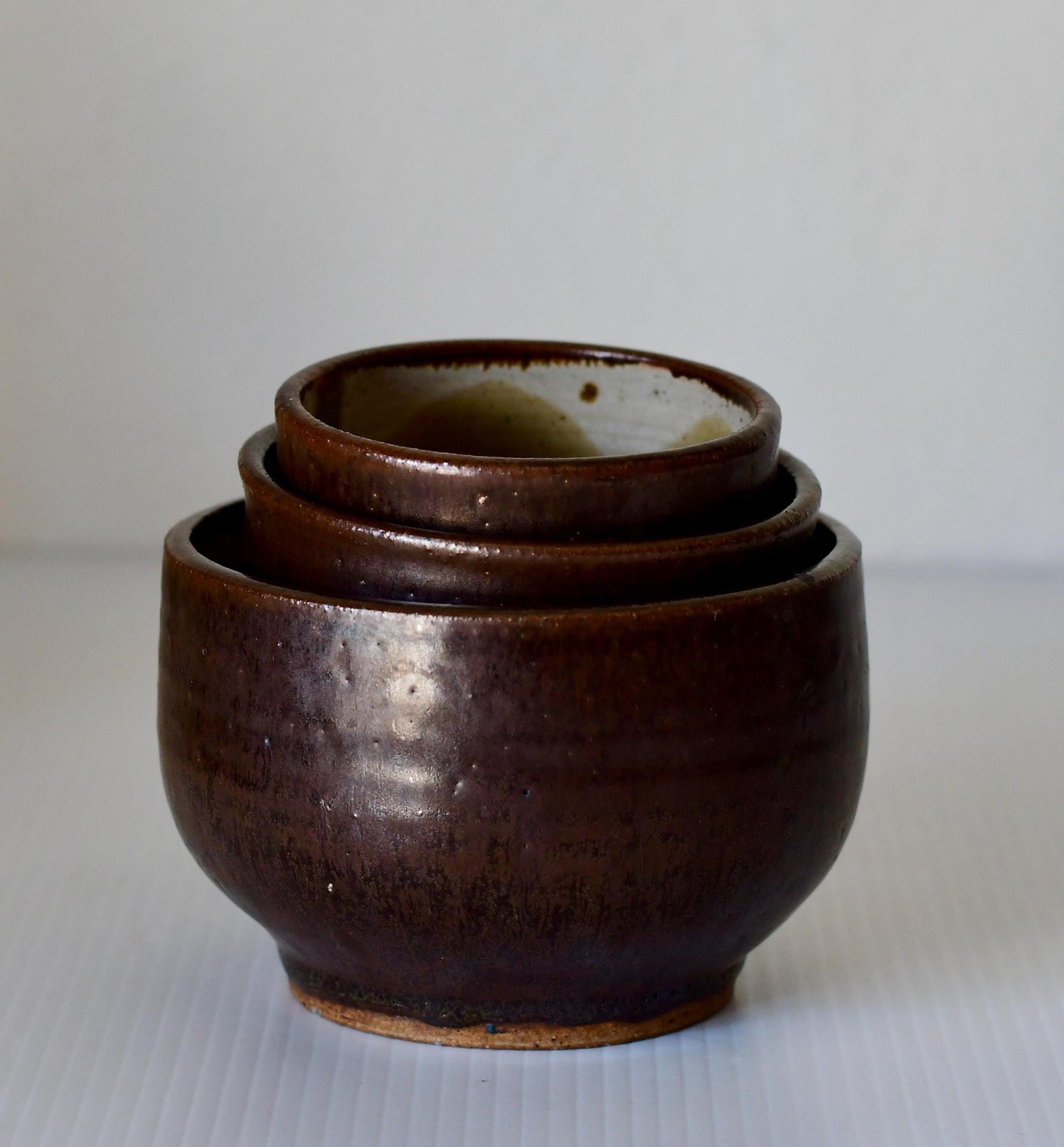 Vintage Set Of 3 Studio Pottery Small Bowls Signed Marylou