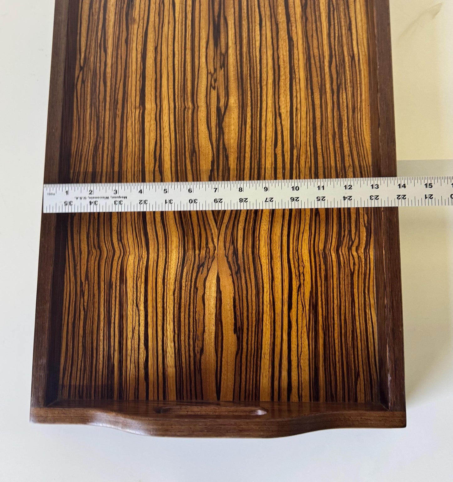 Vintage Exotic Zebra Wood Serving Tray 24 X 13