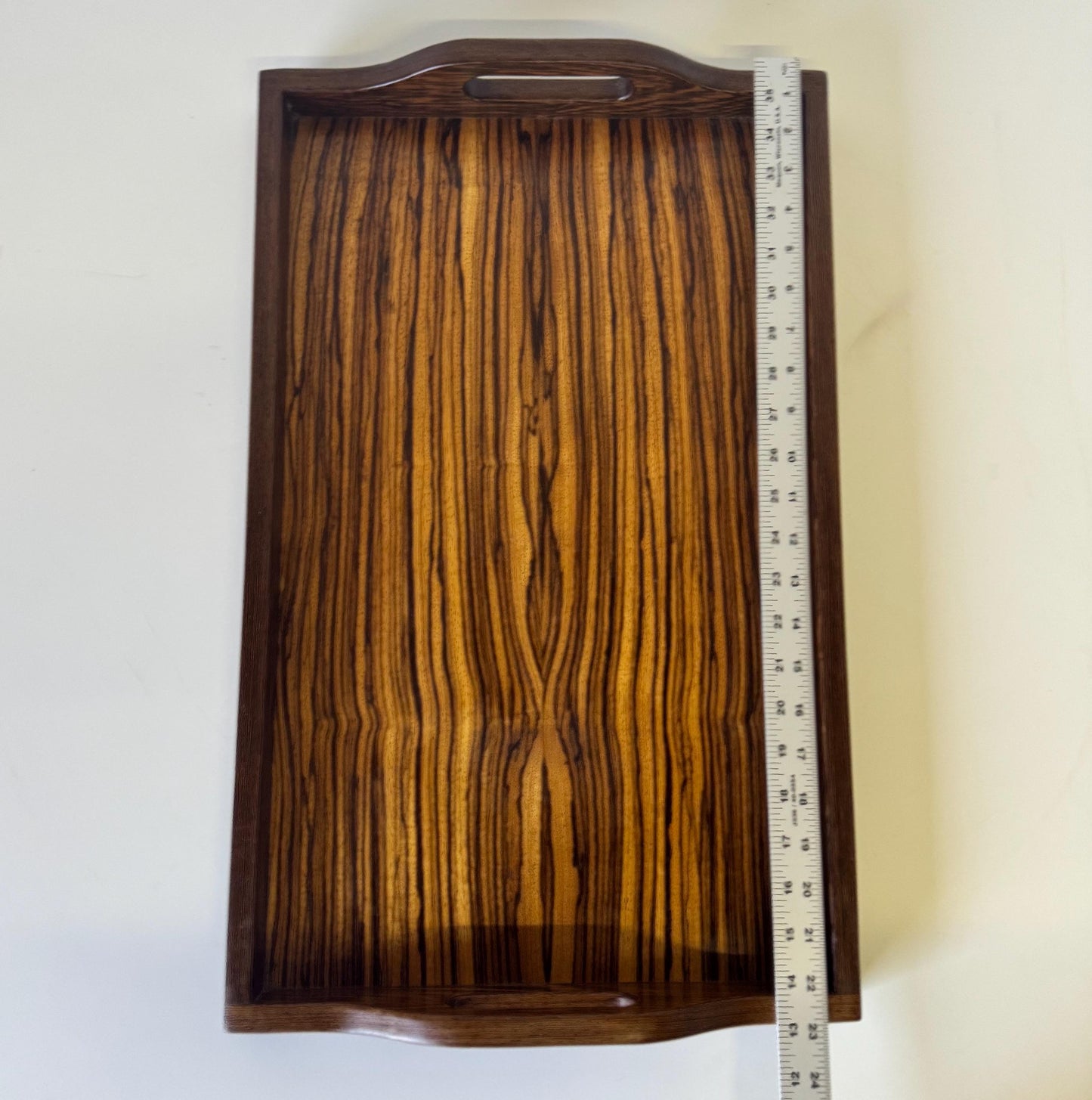 Vintage Exotic Zebra Wood Serving Tray 24 X 13