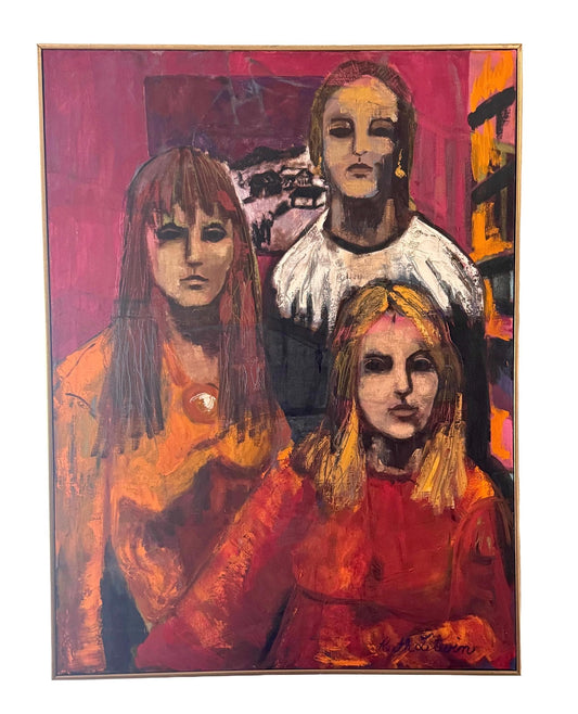 Original RUTH FORBES LITWIN Painting Abstract Women Portraits 40”x30”