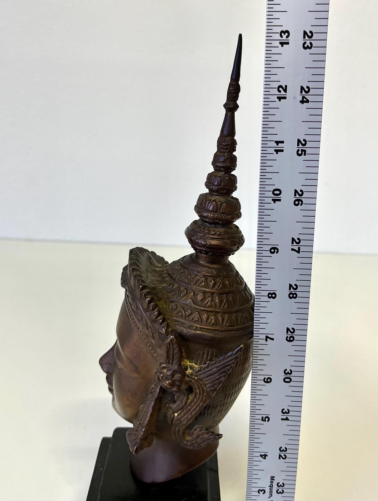 Vintage Bronze Thai Buddha Goddess Dancer Sculpture Bust