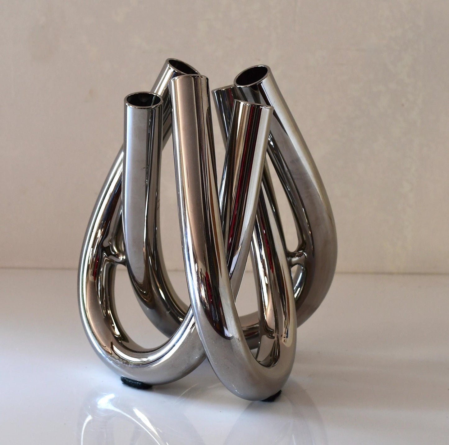 ROSENTHAL TRIU KLAR Vase  Chrome Borosilicate Glass