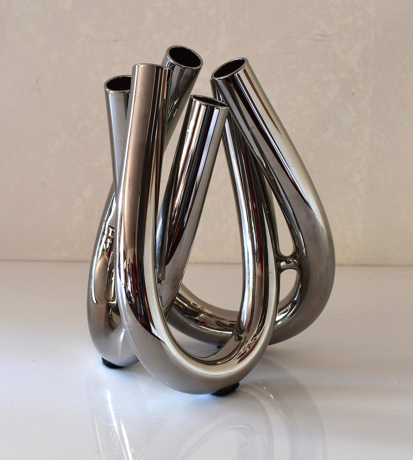 ROSENTHAL TRIU KLAR Vase  Chrome Borosilicate Glass