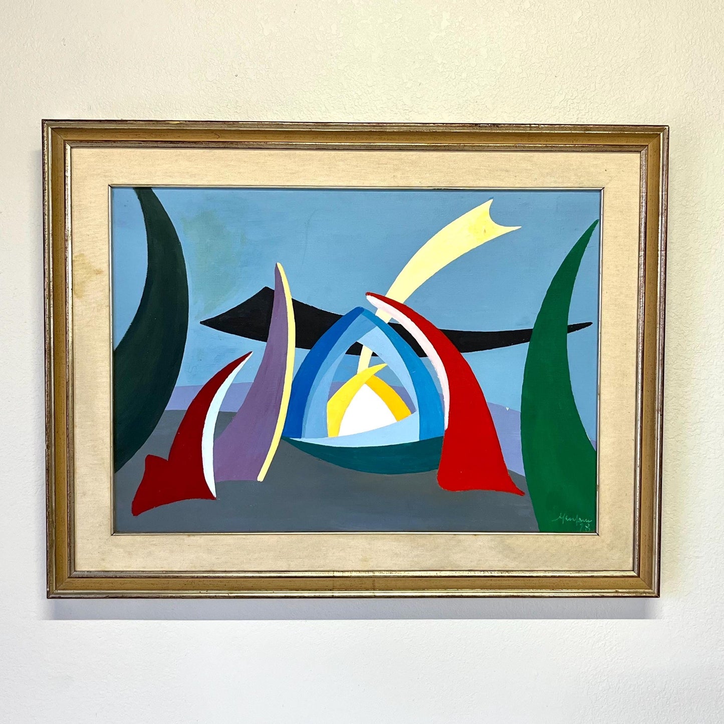 Original Amintore Fanfani Abstract Oil Painting Nativita Grande