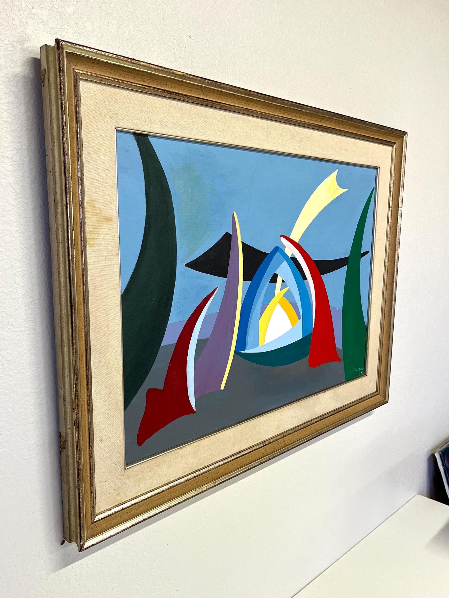 Original Amintore Fanfani Abstract Oil Painting Nativita Grande
