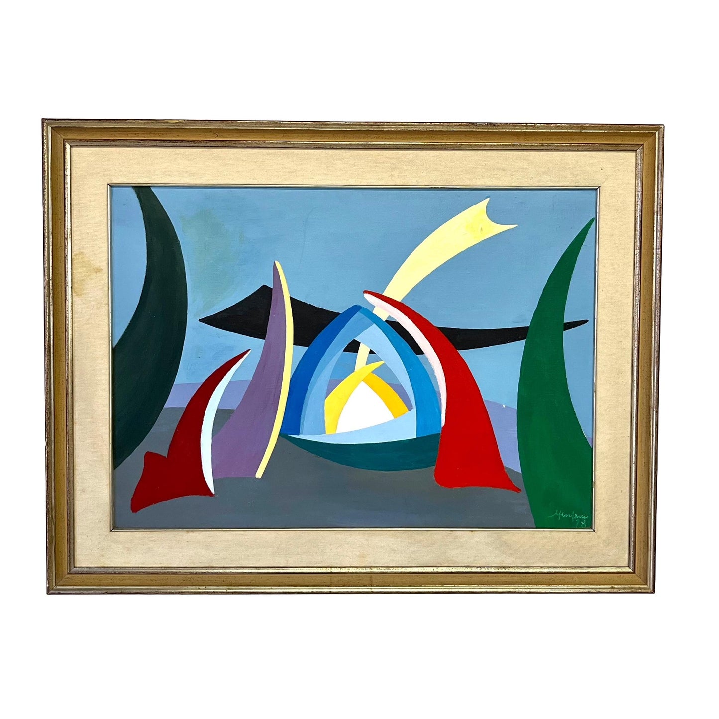 Original Amintore Fanfani Abstract Oil Painting Nativita Grande