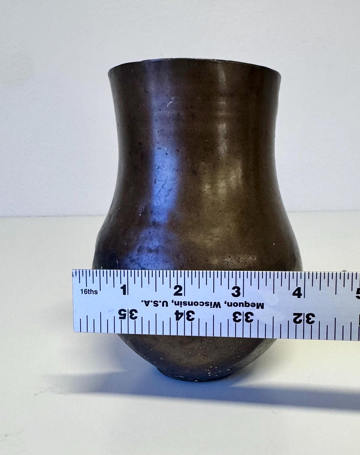 Antique Hand Hammered Copper Vessel Vase 19th Century 6.5” Tall