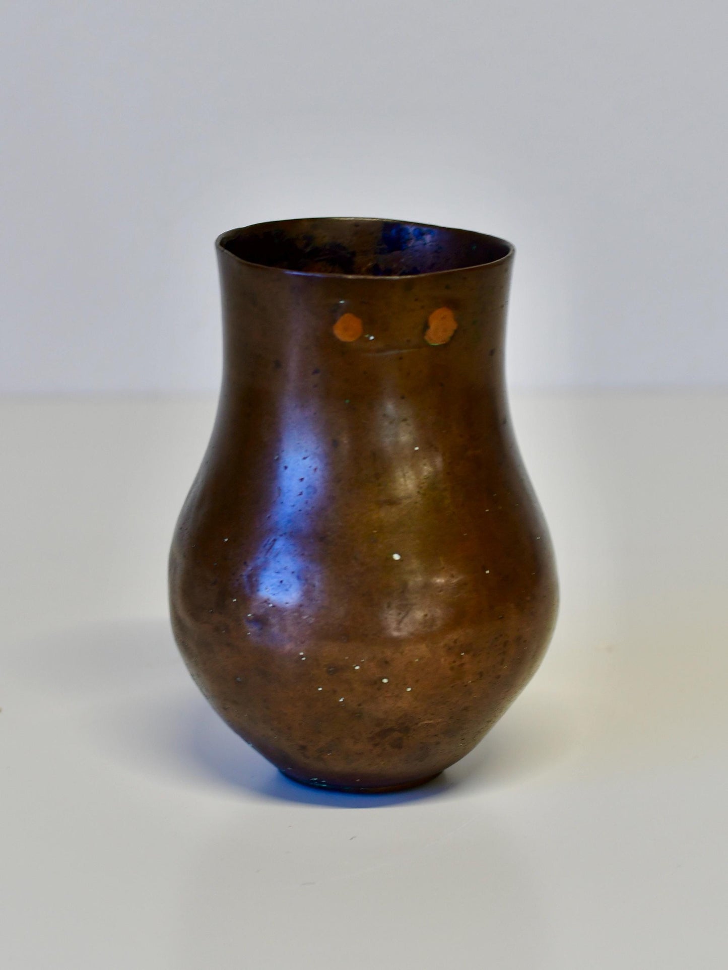 Antique Hand Hammered Copper Vessel Vase 19th Century 6.5” Tall