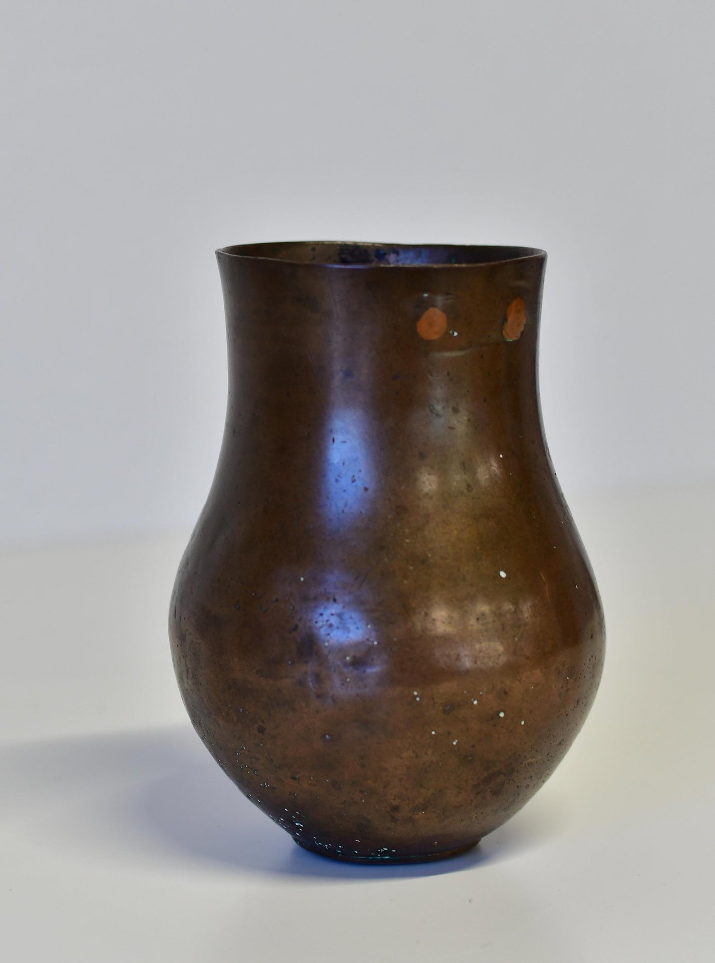 Antique Hand Hammered Copper Vessel Vase 19th Century 6.5” Tall