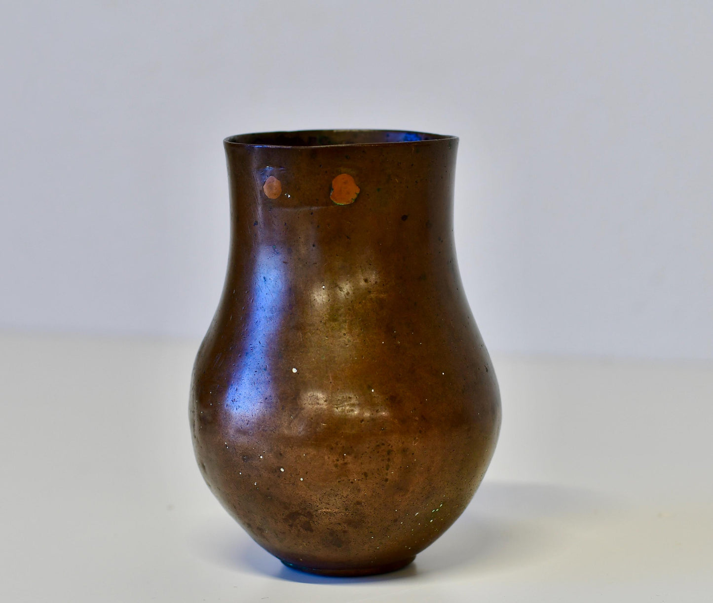 Antique Hand Hammered Copper Vessel Vase 19th Century 6.5” Tall