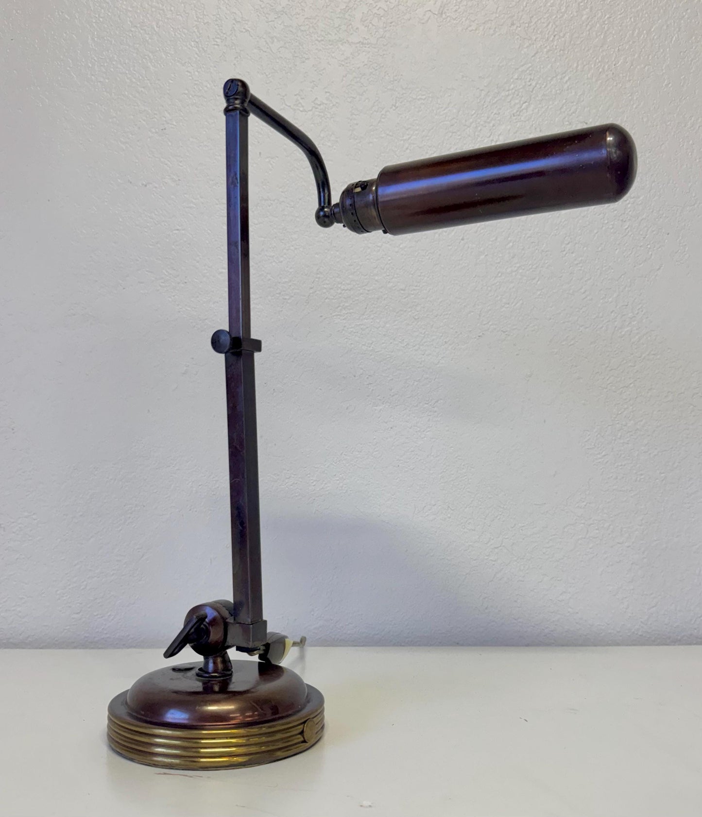 Vntg Art Deco Antique Faries Bronzed Finished Adjustable Desk Lamp