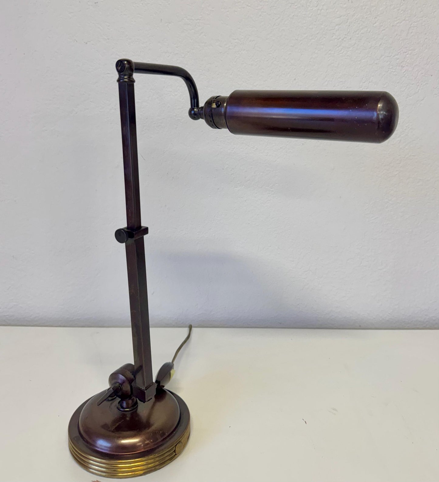Vntg Art Deco Antique Faries Bronzed Finished Adjustable Desk Lamp