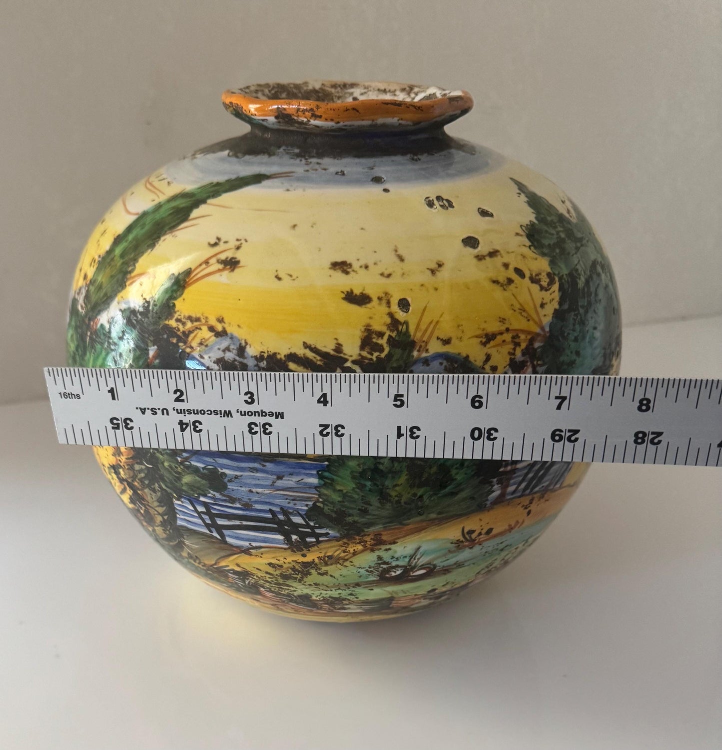 Antique Italian Majolica Vase Hand Painted