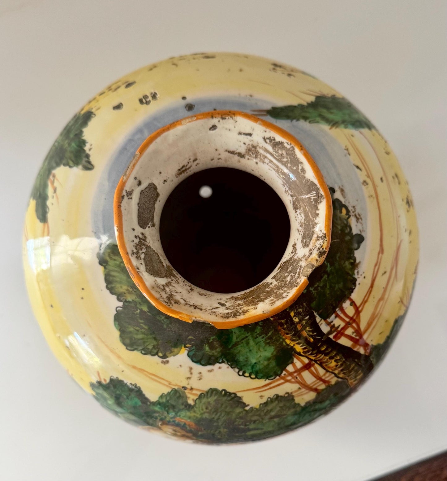 Antique Italian Majolica Vase Hand Painted