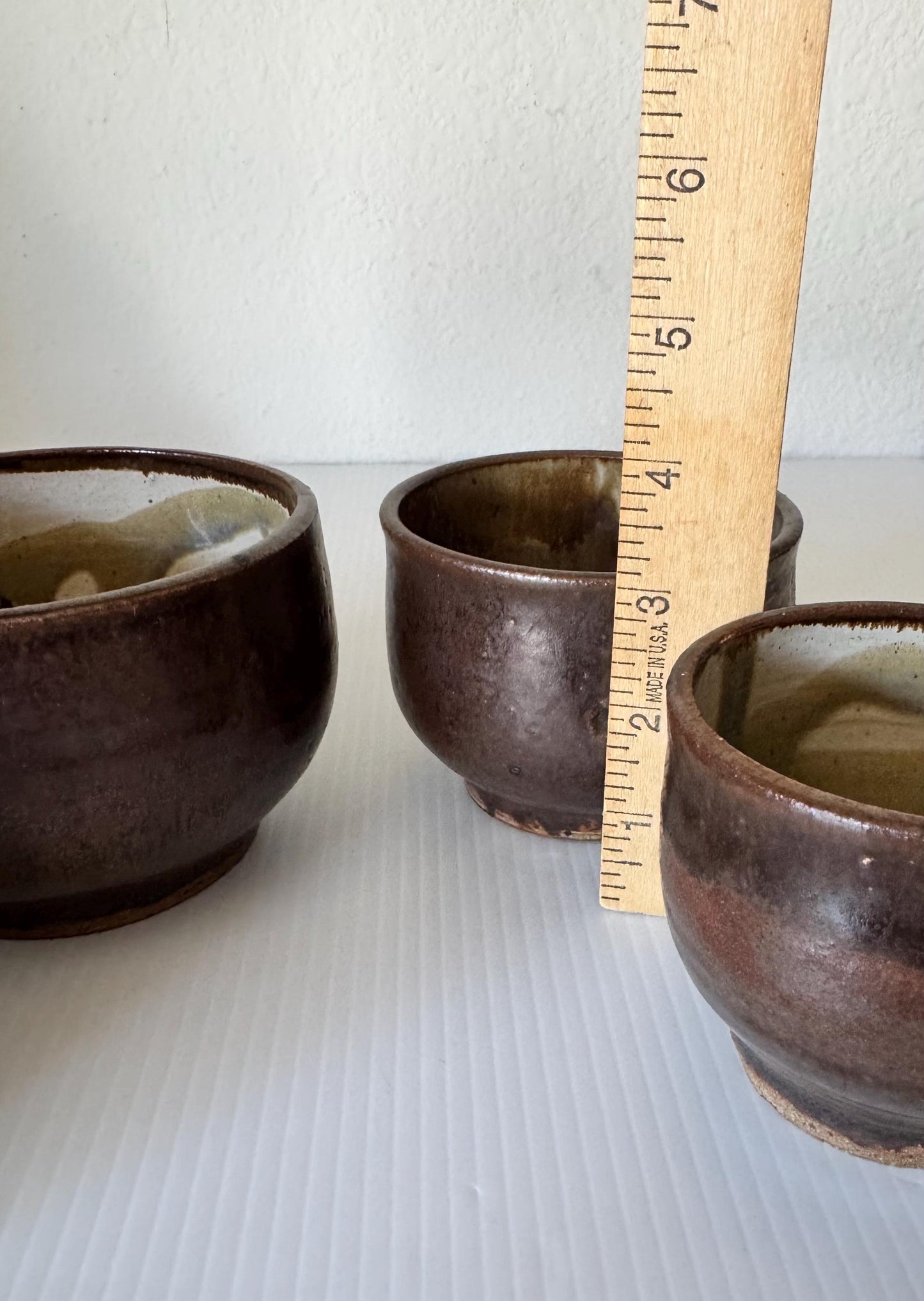 Vintage Set Of 3 Studio Pottery Small Bowls Signed Marylou