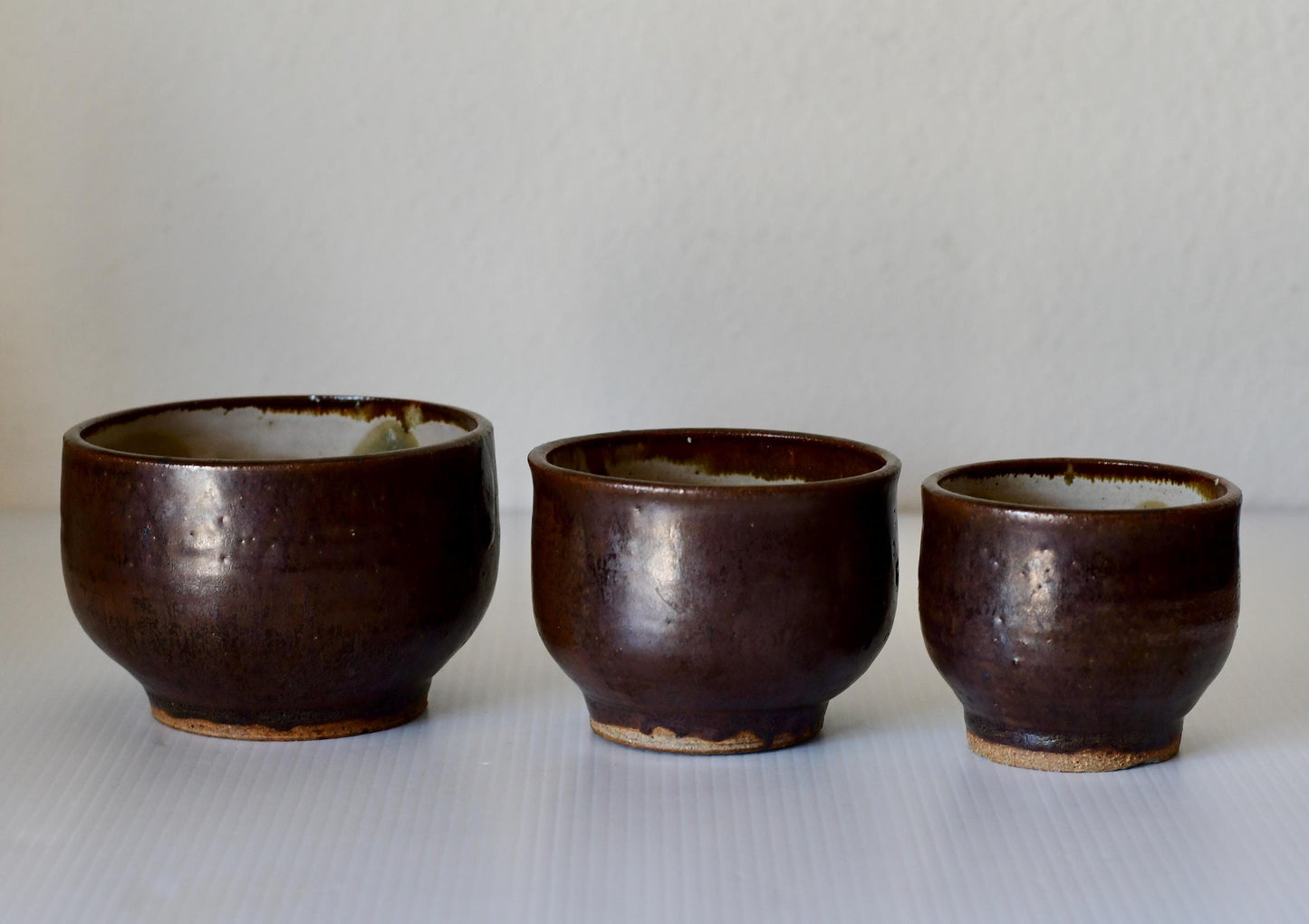 Vintage Set Of 3 Studio Pottery Small Bowls Signed Marylou