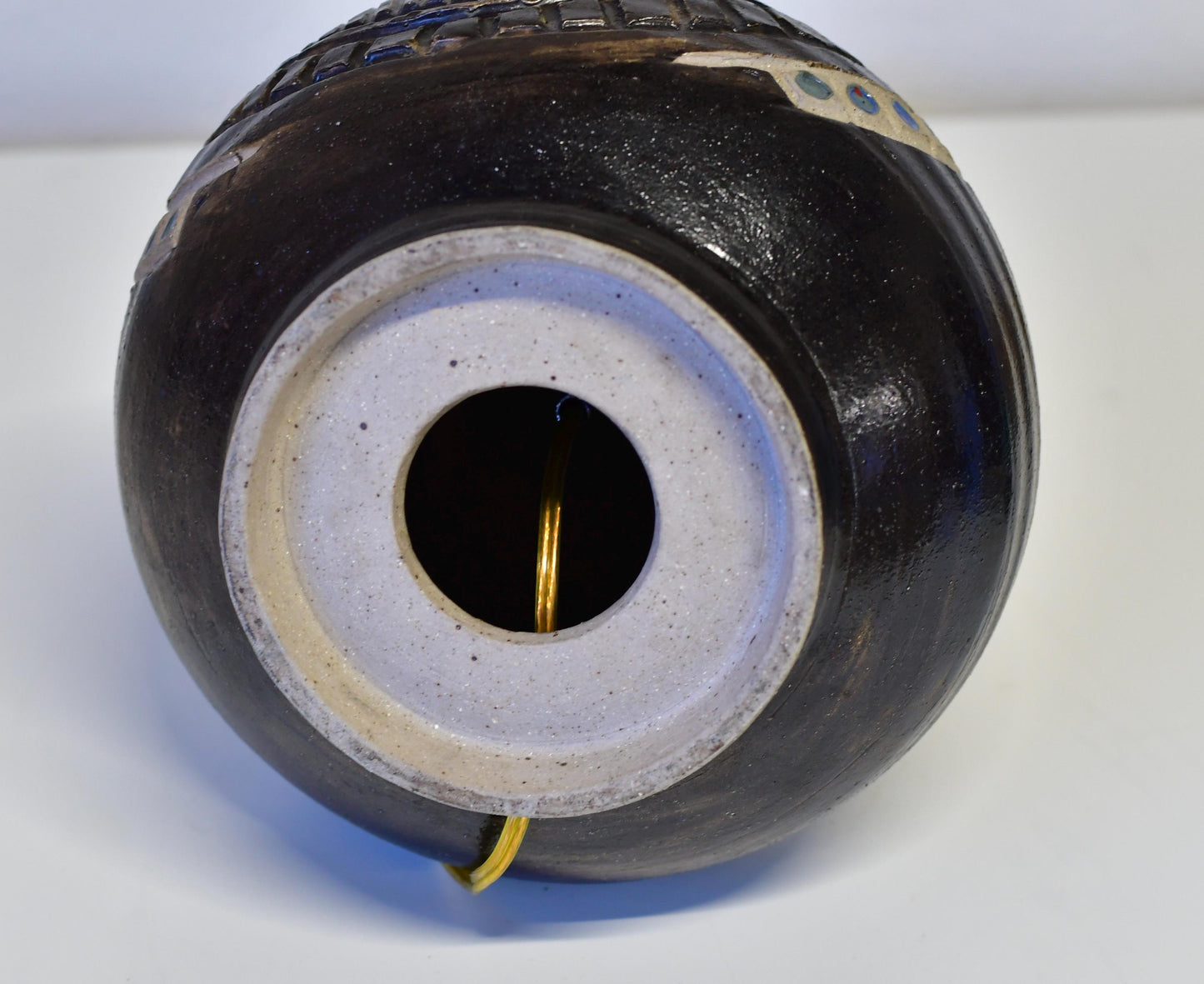Vintage Mid Century Ceramic Art Pottery Lamp Signed Cervantes Mexico
