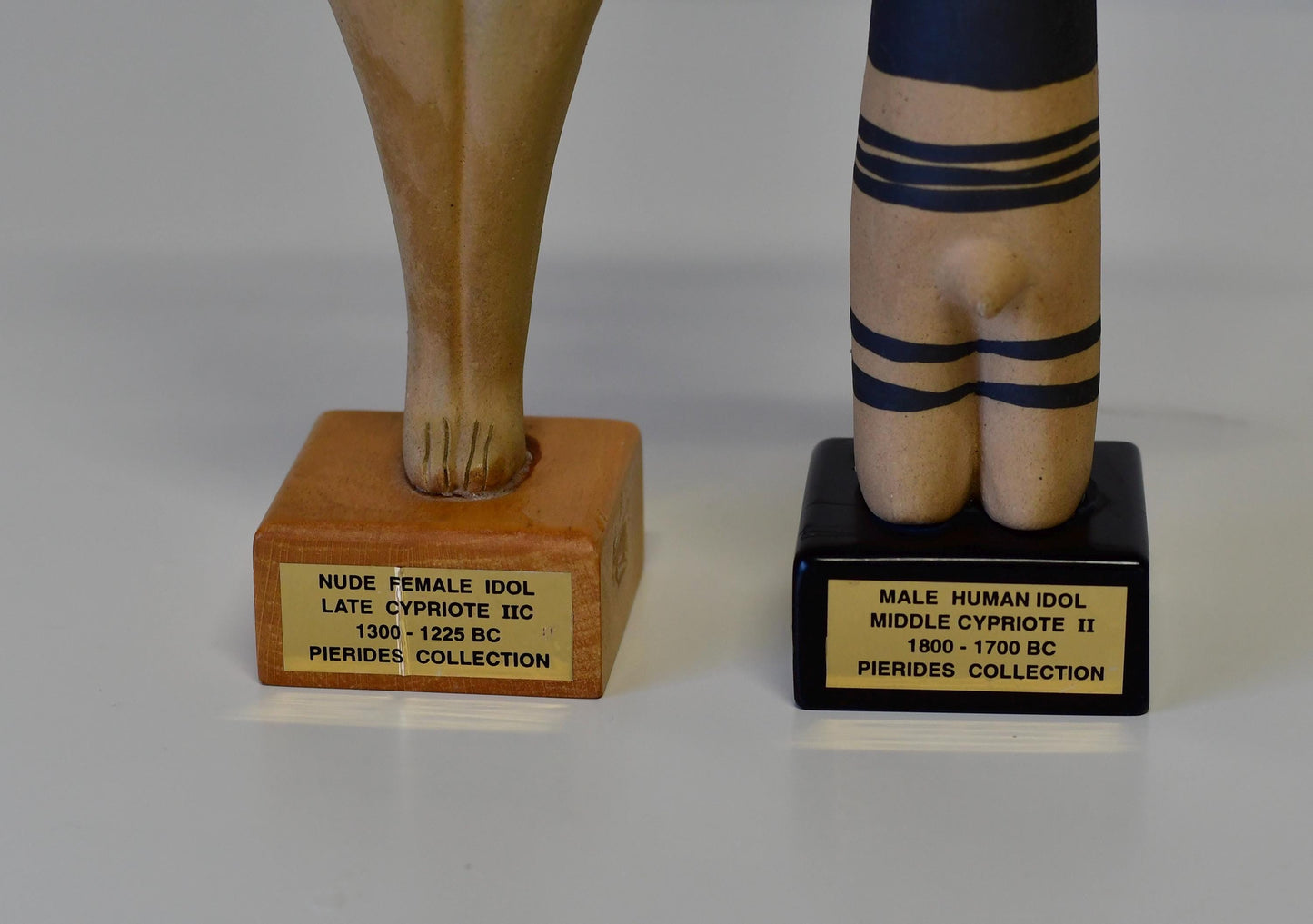 Vintage Greek Male & Female Pottery Idol Sculptures Zande Pierides Cypriote