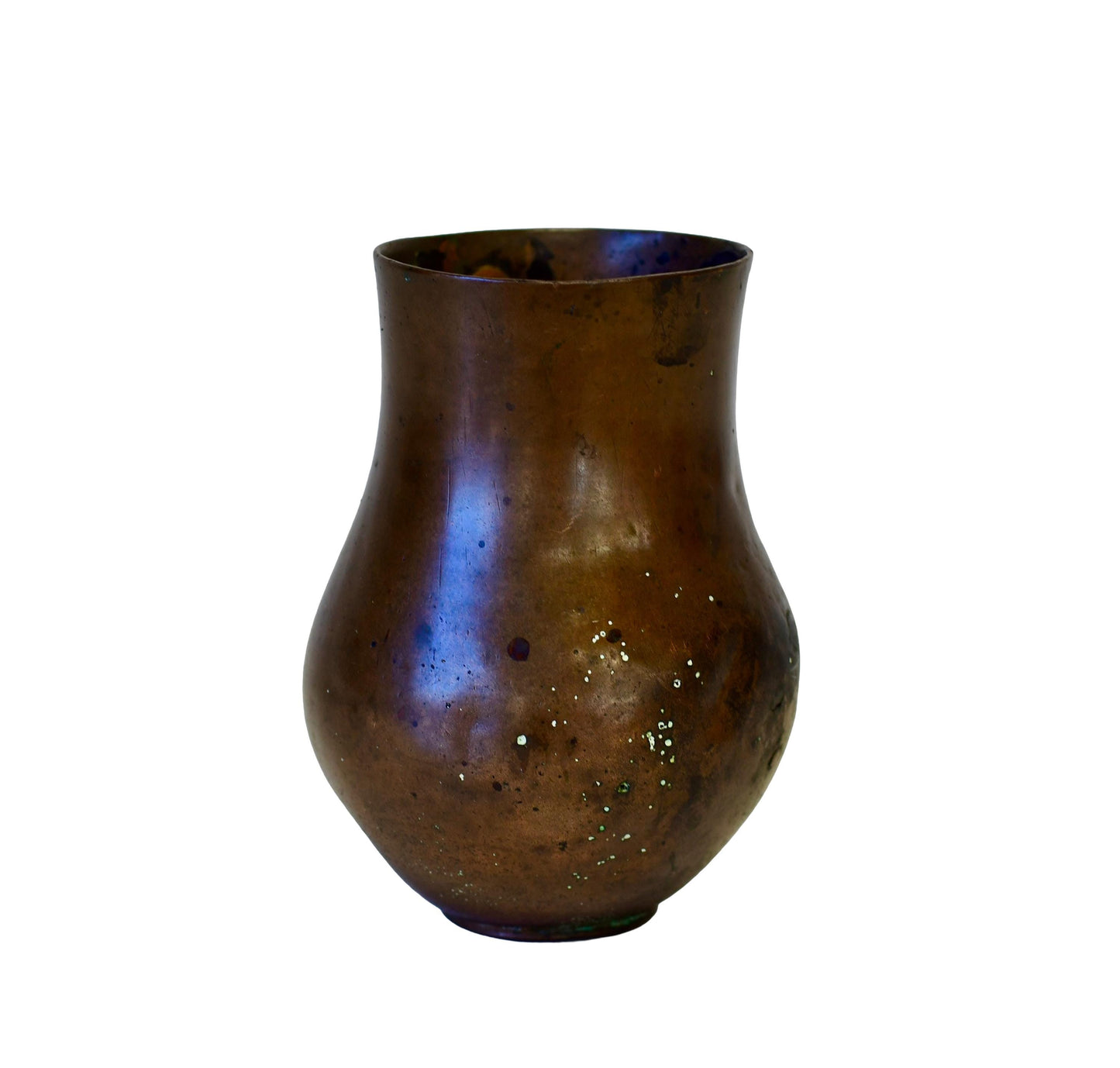 Antique Hand Hammered Copper Vessel Vase 19th Century 6.5” Tall