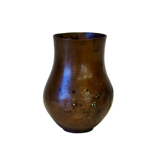 Antique Hand Hammered Copper Vessel Vase 19th Century 6.5” Tall