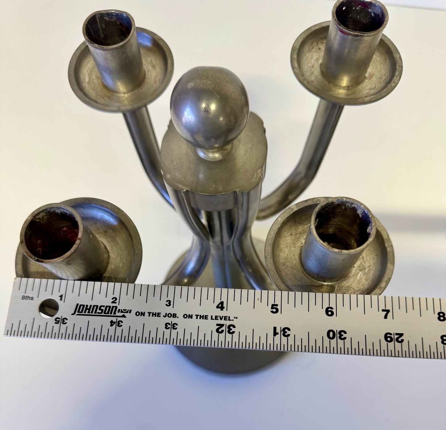 Art Deco Candle Holder Pewter Candelabrum By Eugen Wiedamann Germany