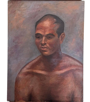 Original Mid Century Art Painting of Man Portrait Signed B. Hensley