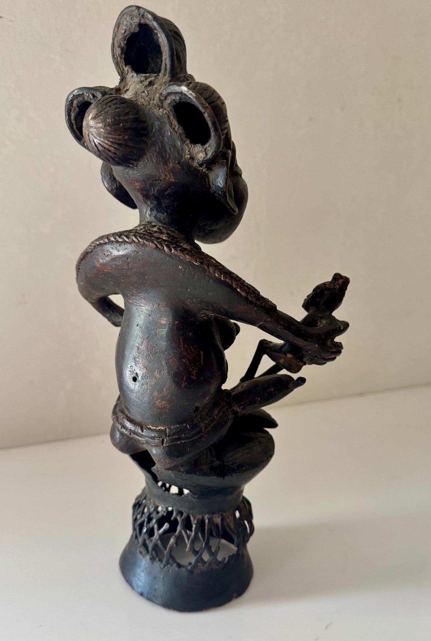 Antique Bamum Bronze Maternity Mother Figure Sculpture African Tribal Art