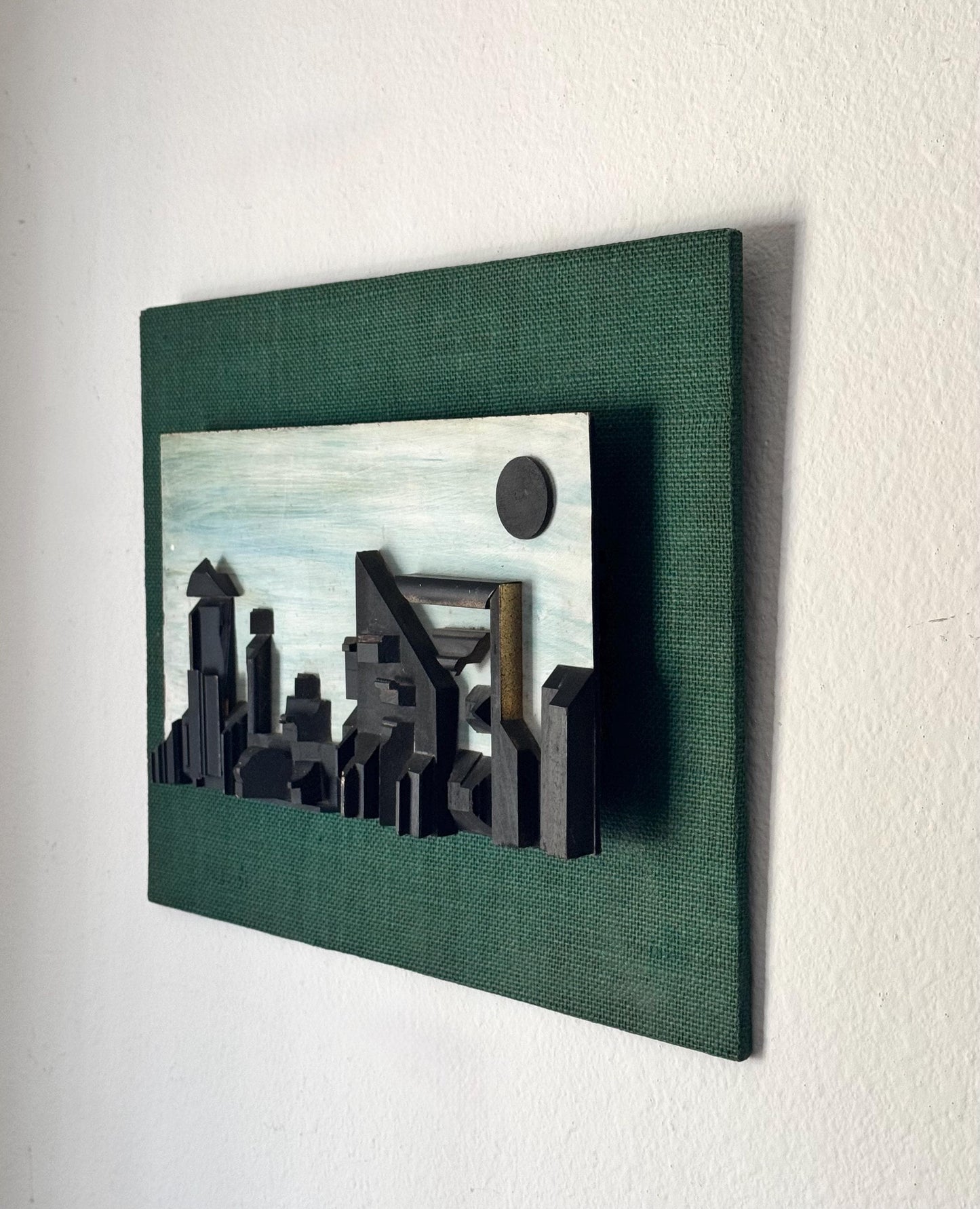 Vintage Mid Century City SkyLine Wall Sculpture