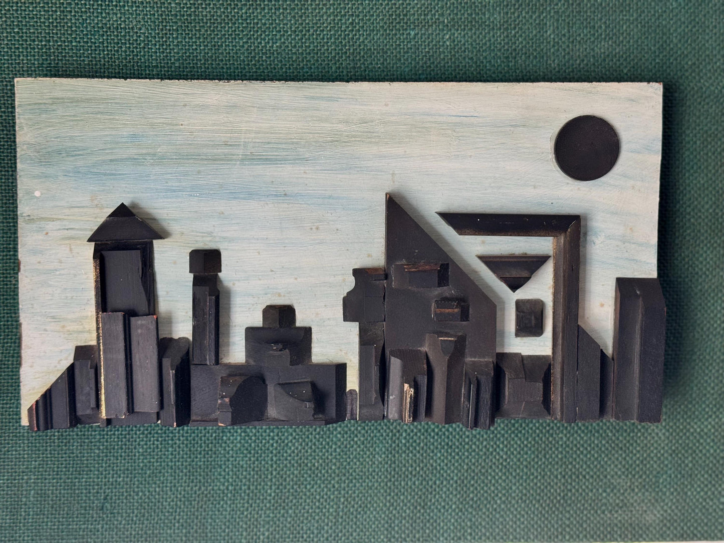 Vintage Mid Century City SkyLine Wall Sculpture