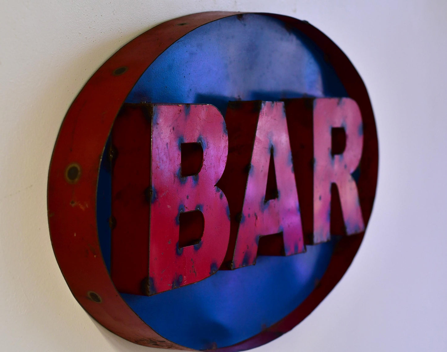 Vintage Rustic Metal Bar Pub Sign