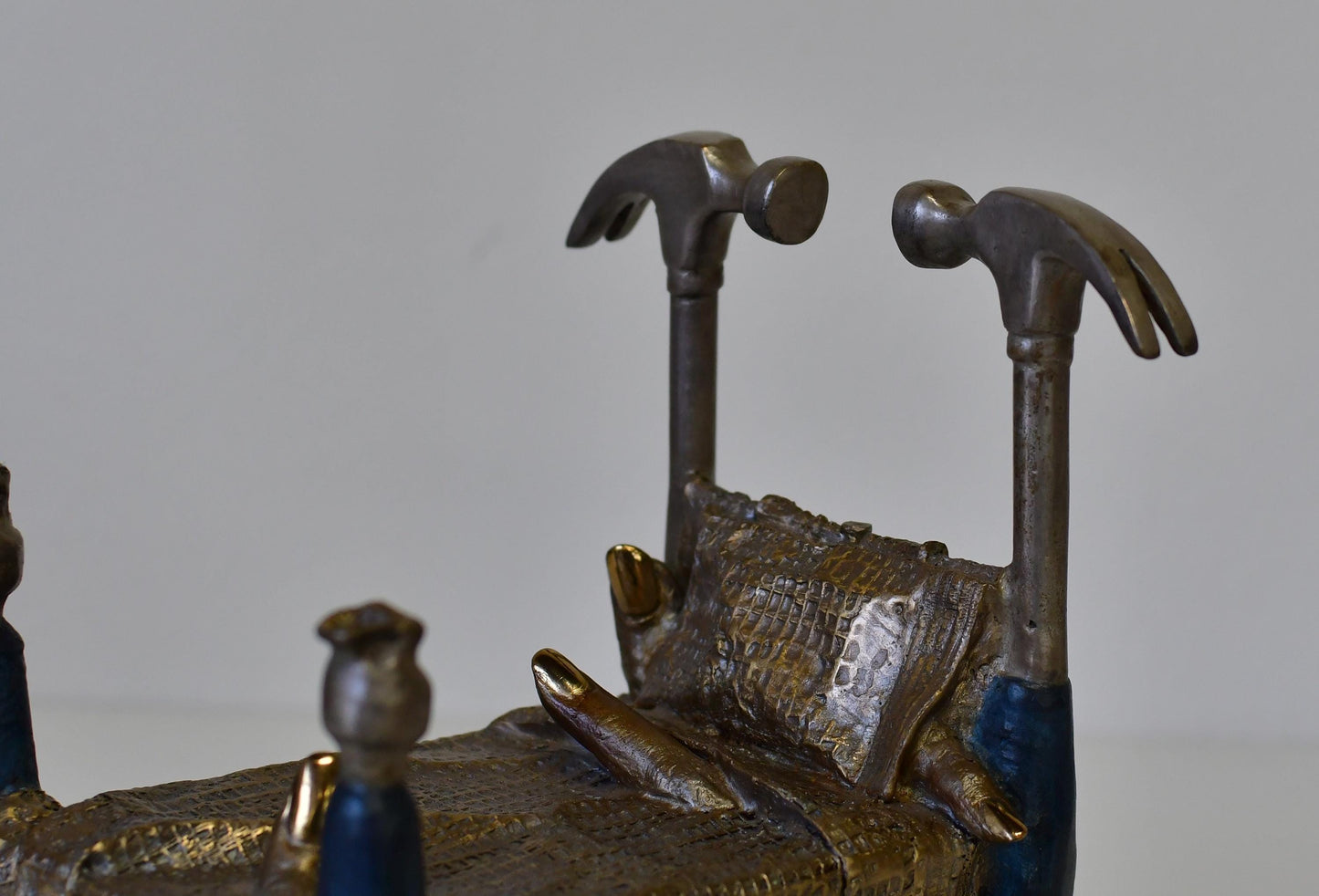 Post Modern Art Leah Poller Bronze Sculpture Titled Bed of Nails 1993