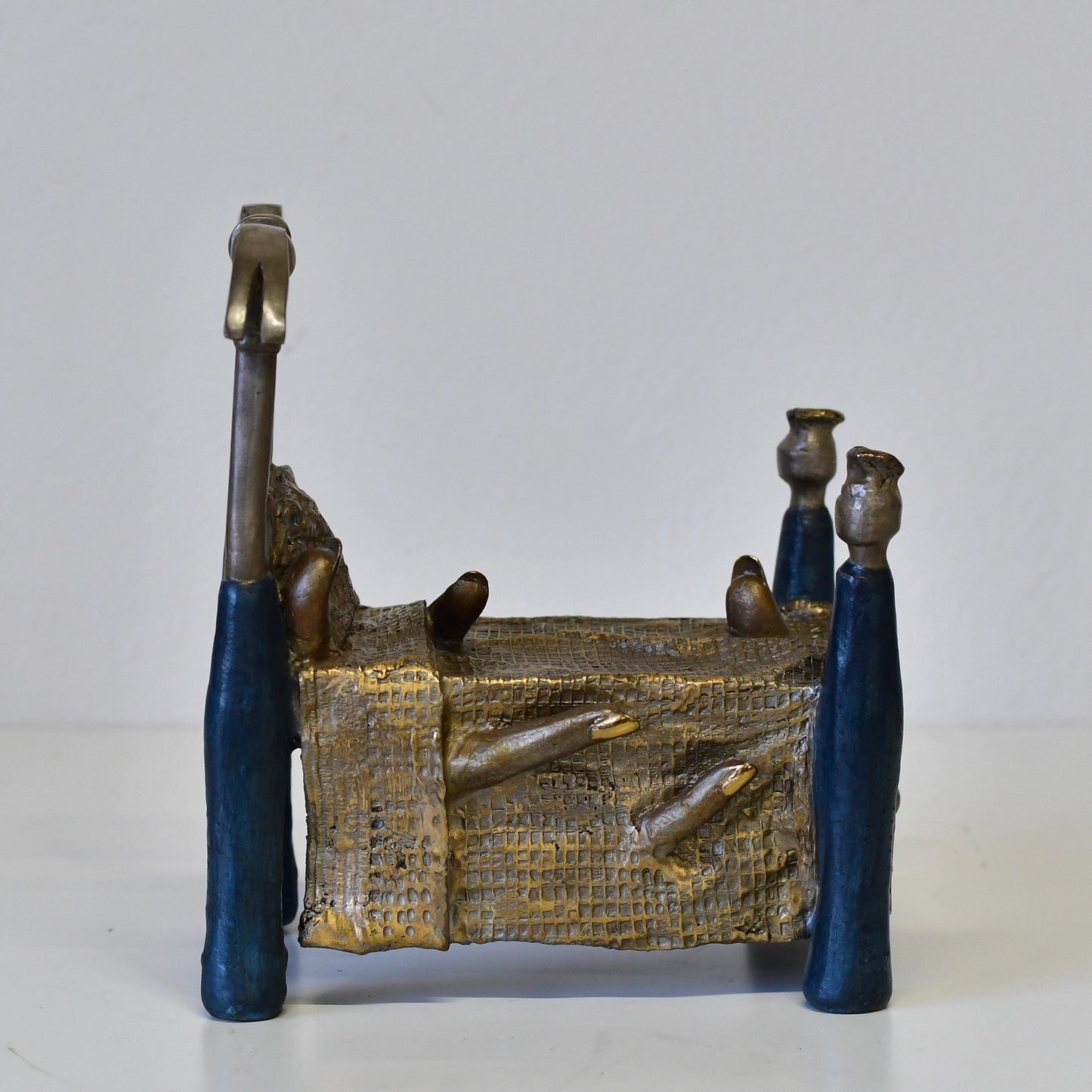 Post Modern Art Leah Poller Bronze Sculpture Titled Bed of Nails 1993
